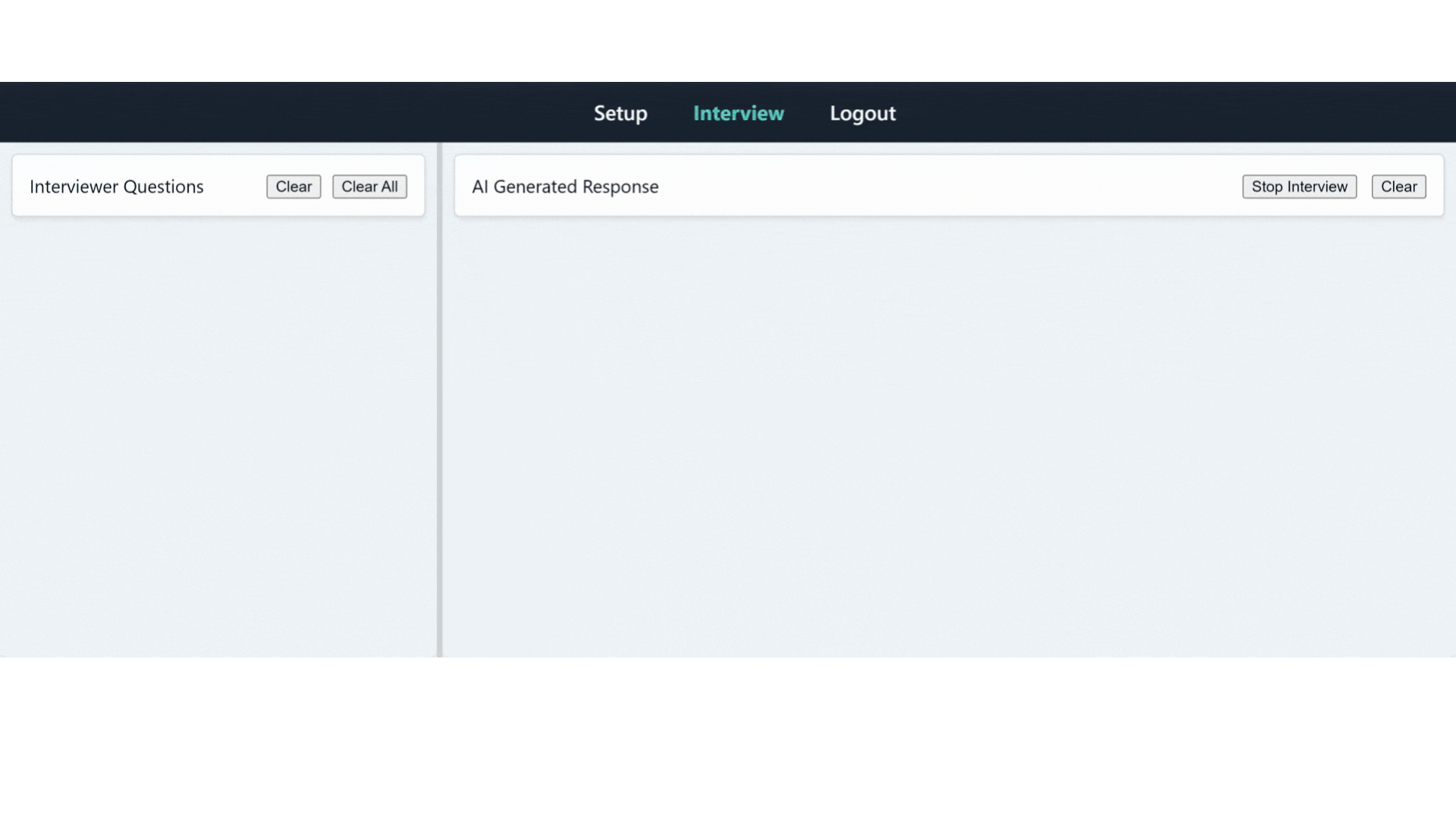 Demo showing AI-supported interview answers